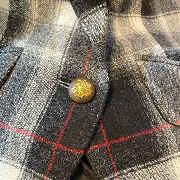 Smythe Equestrian Plaid Leather Elbow Patch Blazer Jacket 4 - Picture 8 of 10